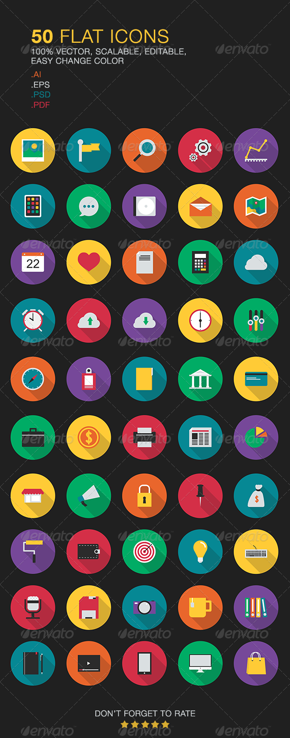 Flat Vector Icons - Web Icons