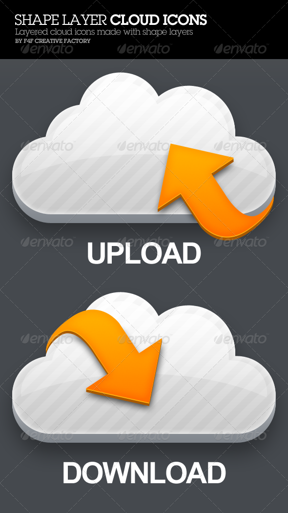 Vector Shape Cloud Icons - Icons