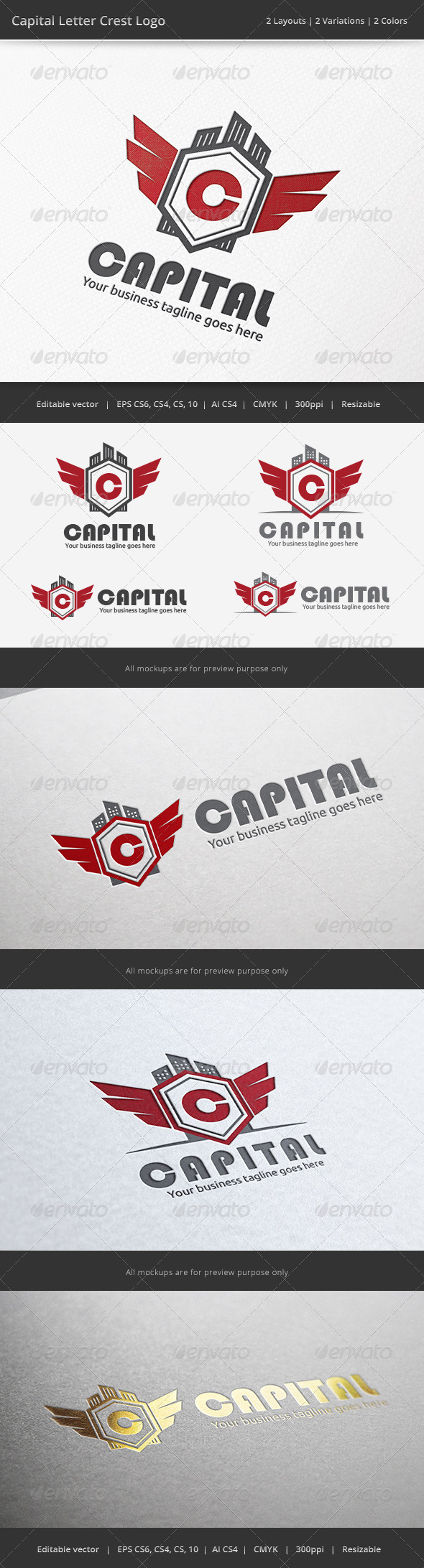 Capital Letter Crest Logo - Crests Logo Templates