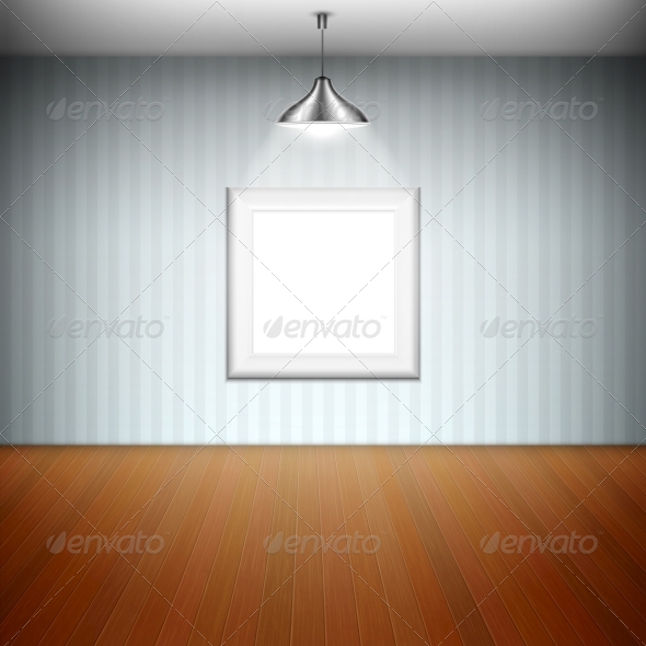 Empty Picture Frame Illuminated by Spotlight - Retail Commercial / Shopping