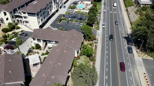Aerial View of Suburb Area with Residential Villa in San Diego California alt