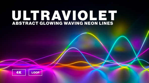 Abstract glowing neon lines laser show