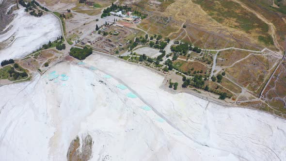 Top Aerial View of Pamukkale in Turkey Aka Cotton Castle alt