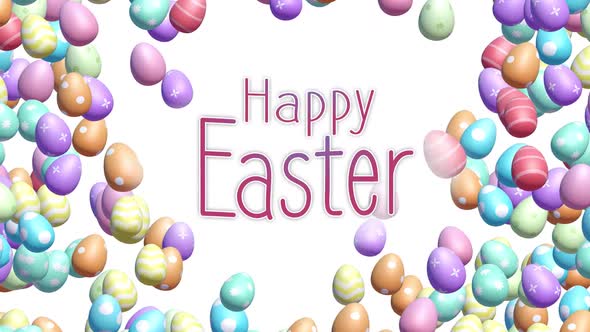 Happy Easter Greetings Background - Pastel Color Eggs