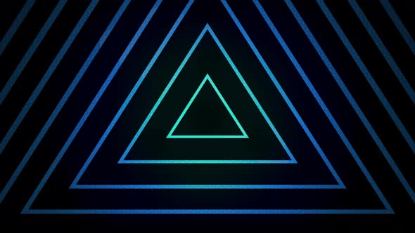 Blue Lines in the Shape of a Triangle Cross the Screen Against a Black Background