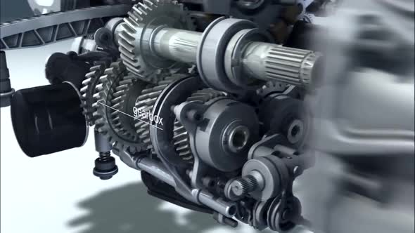 Working Engine Inside and Outside camera fly through alt