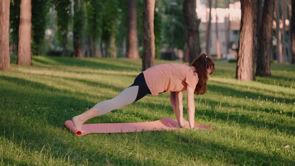 Stretching Fitness Workout in Summer