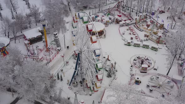 A Winter Cityscape After a Snowfall