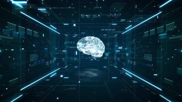 Artificial intelligence brain animation.