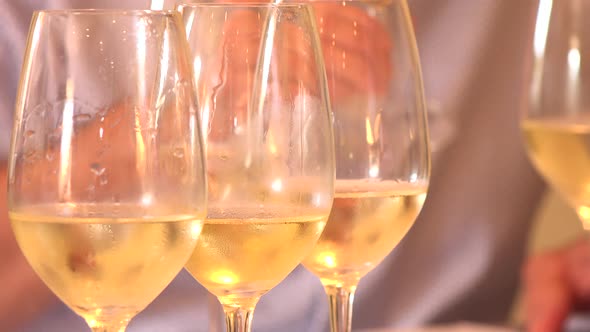 Wine tasting glasses, white wine