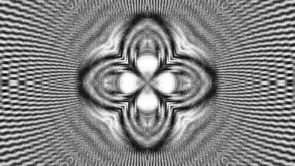 Intense kaleidoscopic effect on black and white checkerboard. alt