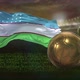 Uzbekistan Flag With Football And Cup Background Loop 4K - VideoHive Item for Sale