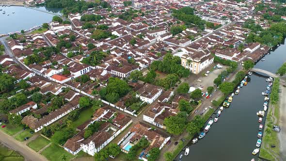 Historic city of Paraty Brazil. International tourism landmark. alt