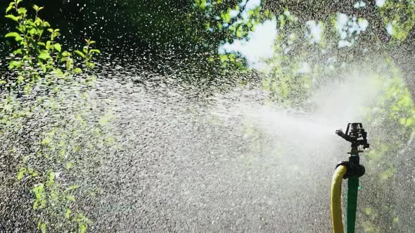 Plastic Automatic Water Sprinkler with Strong Spray Watering Grass in Garden alt