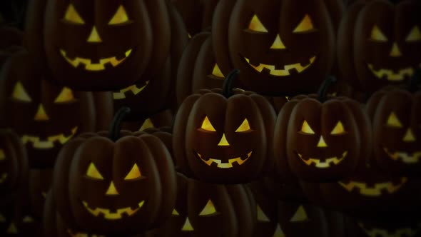 Scary Dark Halloween Pumpkins Motion Background Animation alt