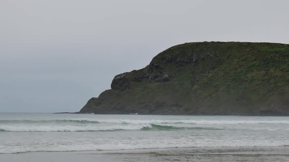 People face near coastal view, Cannibal bay, South Island alt