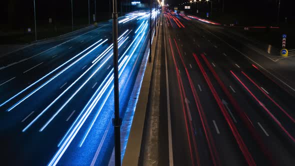 Fast Cars On Night City Highway 5