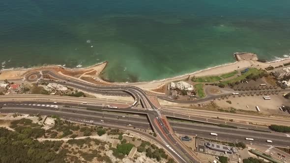 Aerial Road By The Sea