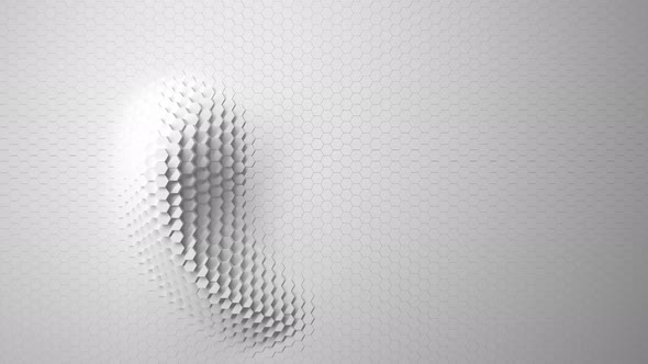 Loading circle icon animation with moving white hexagons