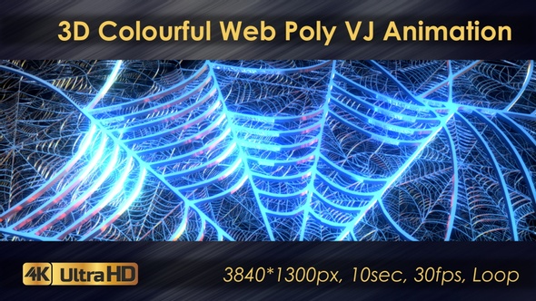 3D Colourful Web Poly VJ Animation alt