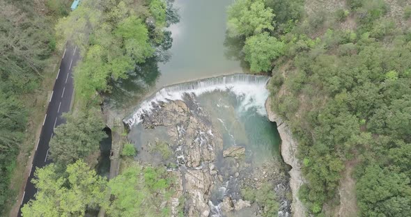 Aerial View of Gorges Cascade De La Vis