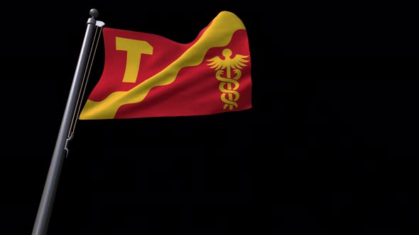 Flag Of Tampere City (Finland )With Alpha Channel 4K alt