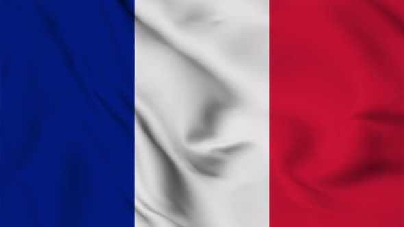 France flag seamless closeup waving animation
