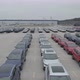 The New Cars are Lined Up in the Parking Lot Outside the Production Facility - VideoHive Item for Sale