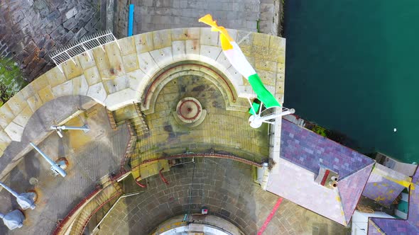 Aerial View of Sailing Boats, Ships and Yachts in Dun Laoghaire Marina Harbour, Ireland