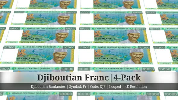 Djiboutian Franc | Djibouti Currency - 4 Pack | 4K Resolution | Looped alt