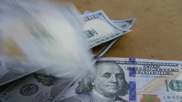 Rotating stock footage shot of $100 bills - MONEY 0143 alt