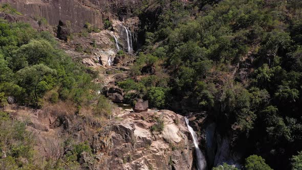 Jourama Falls in Paluma Range National Park aerial with waterfalls, Queensland alt