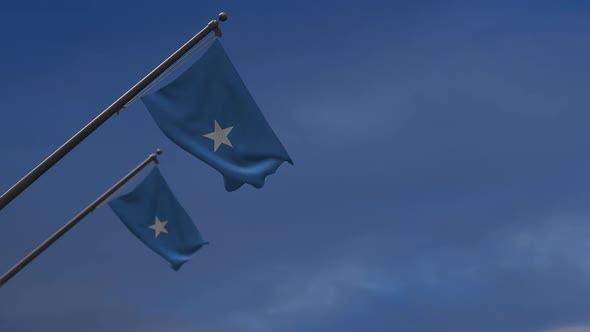 Somalia  Flags In The Blue Sky - 2K