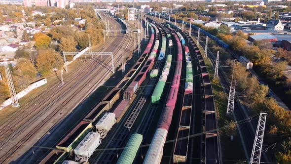 Freight train cars on railway siding alt