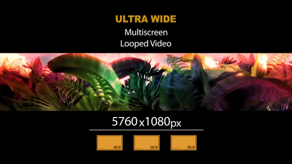 Ultra Wide HD Tropical Leaves 04