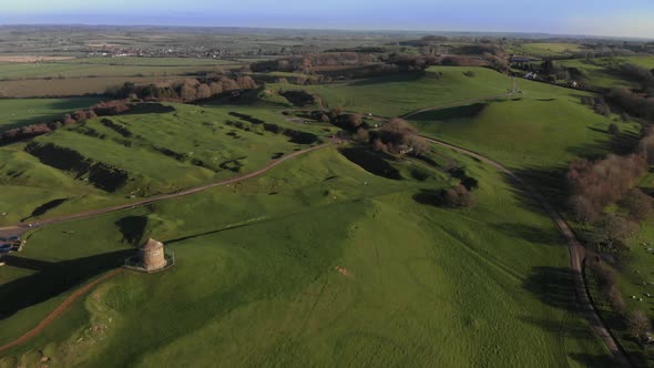 Burton Dassett Hills Warwickshire UK Aerial Landscape Colour Graded