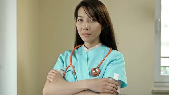Portrait of a Young Asian Female Doctor