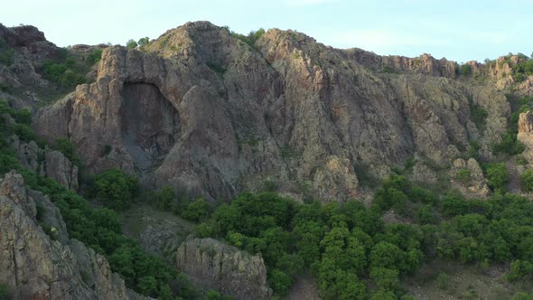 Aerial View On Volcanic Mountain In Madzharovo  alt