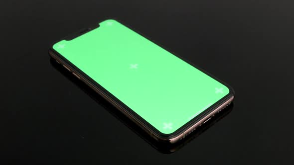 Closeup of Smartphone with Green Screen