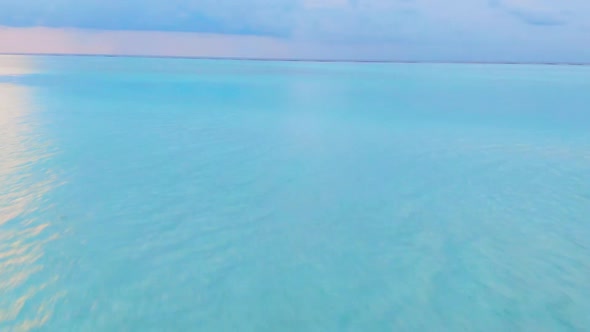 Drone Flyuing Along Maldive Paradise Tropical Island