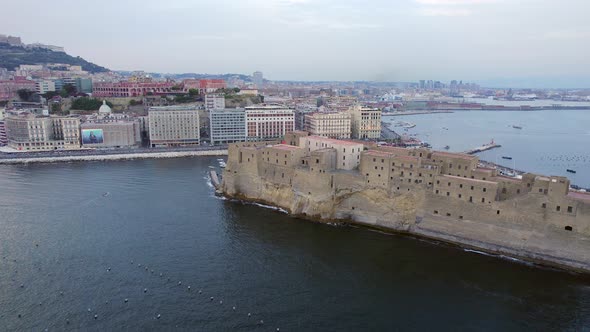 4K Aerial of Naples, Italy at sunset. alt