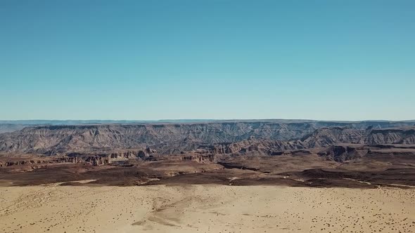 Fish River Canyon in Namibia, Africa Aerial Drone Shot.  Lanscape of the the Largest Canyon in Afric alt