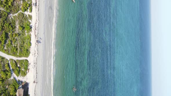 Zanzibar Tanzania  Vertical Video of the Ocean Near the Coast Slow Motion alt