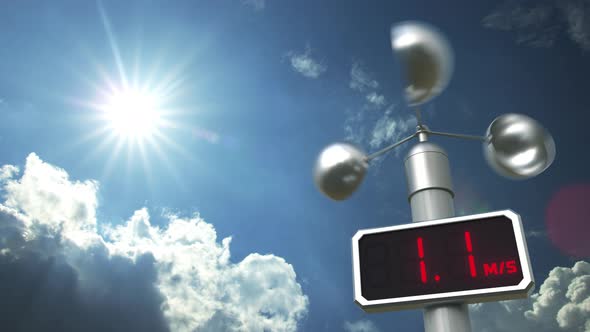 Anemometer Displays 10 Meters Per Second Wind Speed alt