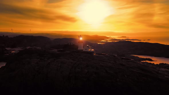 Coastal Lighthouse. Lindesnes Lighthouse Is a Coastal Lighthouse at the Southernmost Tip of Norway. alt