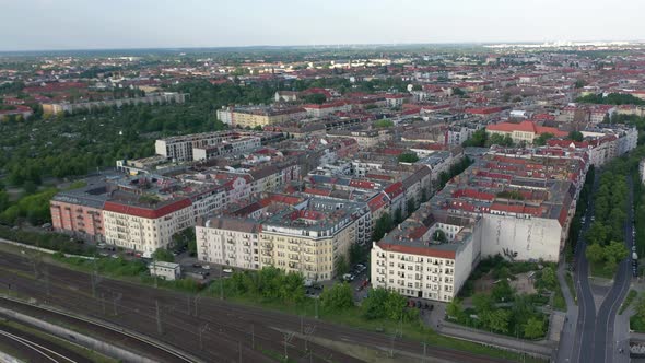 Aerial View of Blocks of Residential Town Buildings in Urban Neighbourhood alt