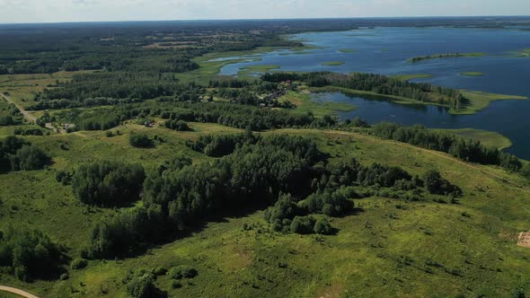 Top View of the Snudy and Strusto Lakes in the Braslav Lakes National Park the Most Beautiful Lakes alt