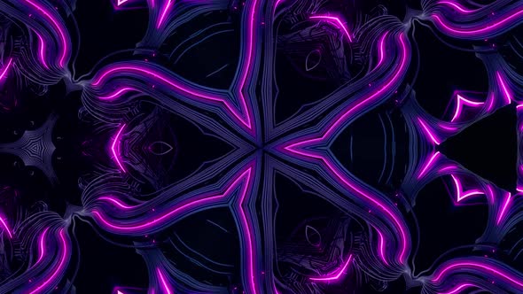 Flashing Lines Pattern Like Ornamental Flower or Mandala on Plane Like Light Bulbs or Garland alt