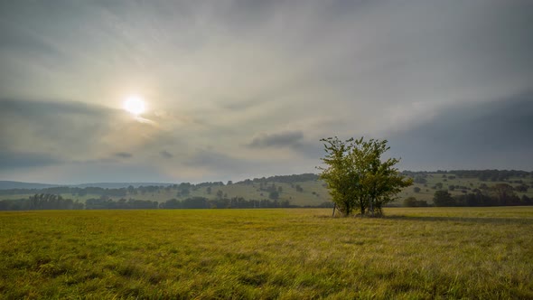 Time lapse of beautiful White Carpathians in the Czech republic, Charminh view alt