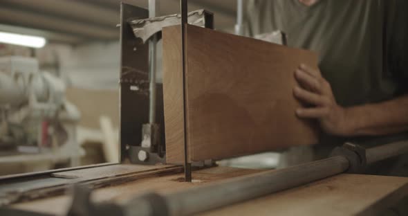 block of wood being cut